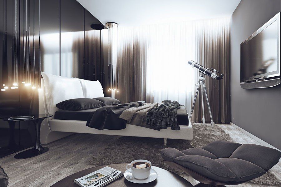 Дизайн мужской спальни в примерах