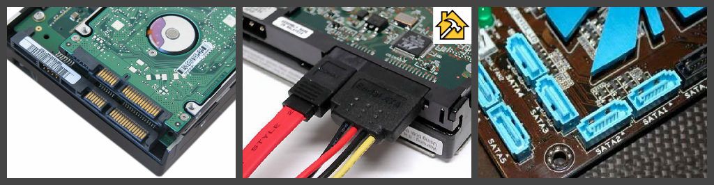разъем SATA для HDD дисков 25 и 35 дюйма Все разъемы компьютера CPU HDD порты память блок питания