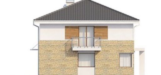 Проект двухэтажного дома с гаражом и камином