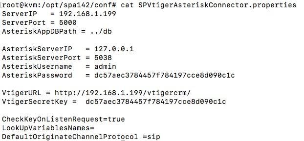 Файл конфигурации SPA Настройка SPA Asterisk коннектора для SalesPlatform Vtiger CRM