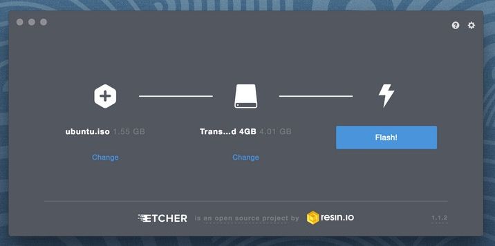 Конфигурация Etcher   Установка ubuntu с usb macOS
