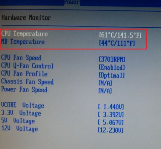 температура процессора в биос  Как определить неисправность процессора